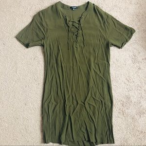 Madewell distressed green shift dress